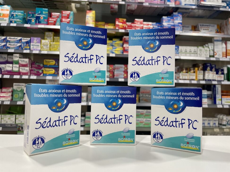 Sedatif PC, comprimés homéopathiques contre le stress, disponibles à la pharmacie de Biot.